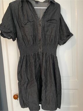 Millennium Women's Black Shirtwaist Zip-Front Dress size 1X